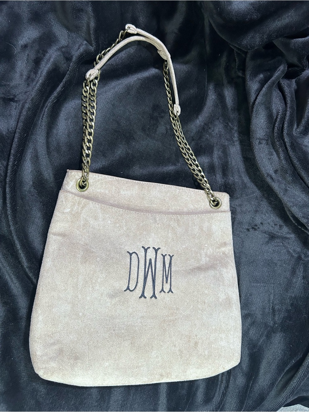 Women’s Marley Lilly Suede Monogrammed Purse Bag
